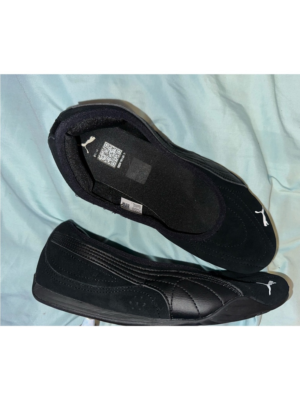Sz 8 PUMA Catch Soleil Ballerina Sporty Ballet Flats Black Low Profile